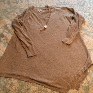 Asymmetrical Polyester Sweater 2X